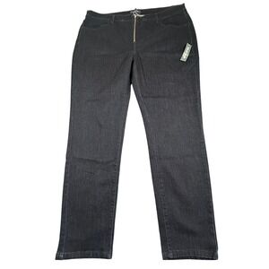 NWT ModCloth Women's Plus Size 22W High Waist Dark Wash Skinny Jeans‎ O-Ring Zip